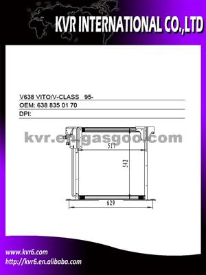 Auto Aluminum Condenser For MERCEDES BENZ W638 VITO/V-CLASS Oem 638 835 01 70