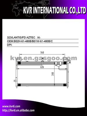 Car Air Conditioning System Condenser FOR MAZDA OEM B02H-61-480B/B01W-61-480B