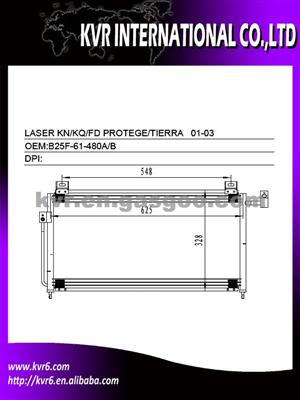 Auto Air Conditioning Condenser FOR MAZDA OEM B25F-61-480A/B25F-61-480B
