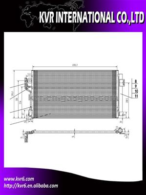 Car Air Condition Condenser For M.BENZ VIANO W 639 (03-) OEM 6398350070/A6398350070