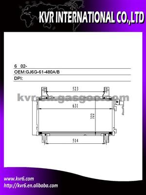 Auto Air Conditioning Condenser FOR MAZDA OEM GJ6G-61-480A/GJ6G-61-480B