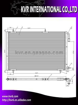 Oe Quality Condenser For PEUGEOT 206 98 OEM 6455.CH/6455.CJ