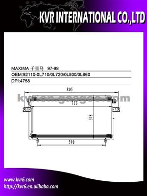 Car Air Conditioning Condenser FOR NISSAN OEM 92110-0L710/92110-0L720