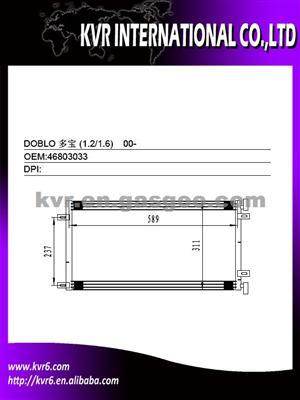 Good Quality AC Auto Aluminum Condenser For FIAT DOBLO Oem 46803033