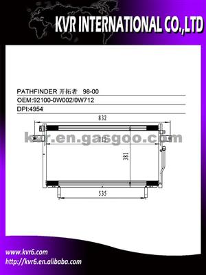 Auto Air Condition Condenser FOR NISSAN OEM 92100-0W002/92110-0W712