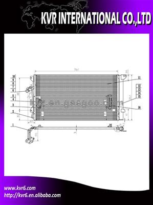 Car Air Conditioning System Condenser For VOLKSWAGEN TOURAREG/PORSCHE CAYENNE 09/02 OEM 4L0260401A/95557311100/7L0820411C/7L0820411D