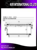 Car Aluminum Condenser FOR NISSAN OEM 92110-2F000/92110-2F005