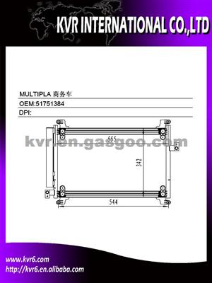 Condenser Factory For FIAT MULTIPLA Oem 51751384