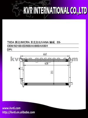 Car Air Conditioning Condenser FOR NISSAN OEM 92100-ED500/92100-AX800