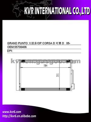 Car Air Conditioner Condenser For FIAT PUNTO /GRAND PUNTO/FIORINO III/QUBO (PETROL) Oem 55700406