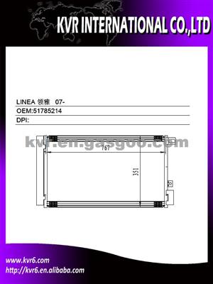 Auto Air Condition Condenser For FIAT LINEA/GRAND PUNTO Oem 51785214