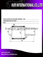 Condenser Factory For VOLKSWAGEN POLO III/LUPO Oem 6N0 820 413A