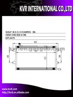 Car Air Conditioning System Condenser For VOLKSWAGEN GOLF IV/CABRIO Oem 1HM 820 413B