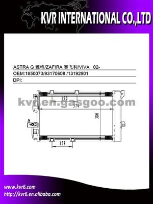 Car A/C Condenser For OPEL ASTRA G /ZAFIRA /VIVA Oem 1850073