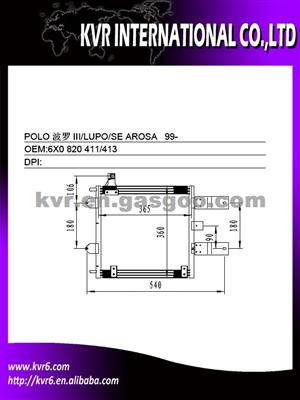 Car Air Conditioning Condenser For VOLKSWAGEN POLO III/LUPO Oem 6X0 820 411
