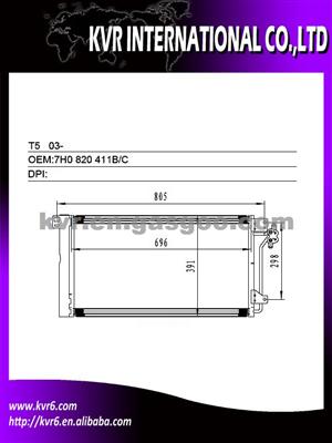 Car A/C Condenser For VOLKSWAGEN TRANSPORTER T5 Oem 7H0 820 411B