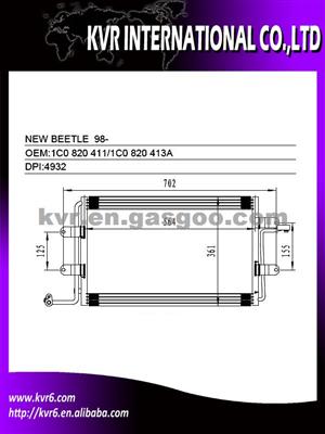 Auto Air Conditioning Condenser For VOLKSWAGEN BEETLE Oem 1C0 820 411