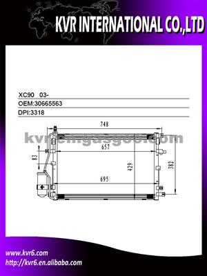 Car Aluminum Condenser For VOLVO XC90 Oem 30665563