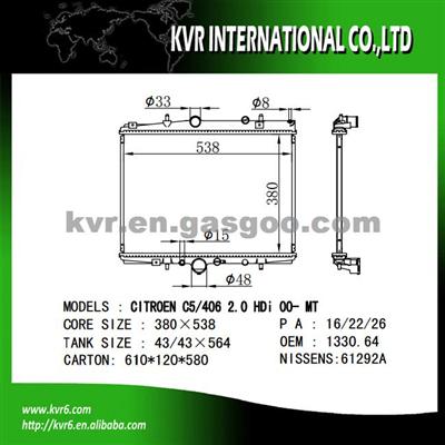 Radiator Assy For PEUGEOT 406 OEM 1330.64