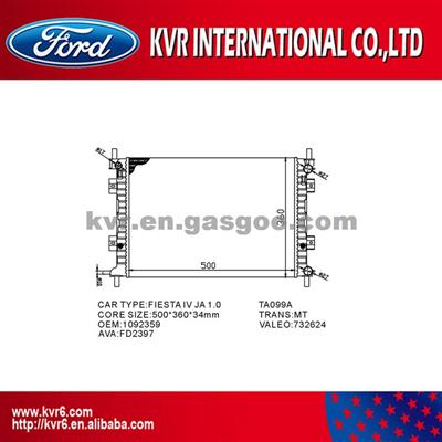 Aluminum Auto Radiator For FORD FIESTA 1.0 I OEM 1092359