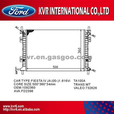Car Aluminum Radiator For FORD FIESTA 1.6 16V OEM 1092360