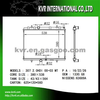 Radiator Factory For PEUGEOT 307 OEM 1330G8