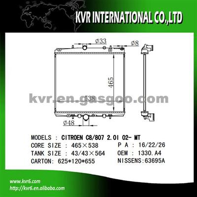OE RADAITOR For PEUGEOT 807 OEM 1330E7