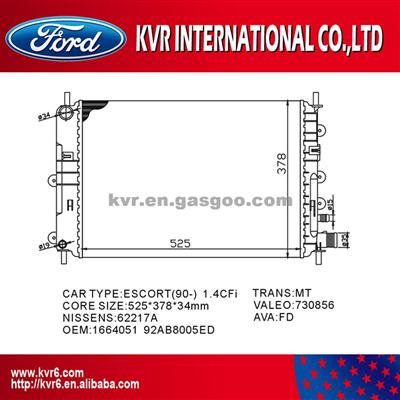 High Quality Auto Radiator For FORD ESCORT 1.8i 16V OEM 1664051/6912233/92AB8005ED