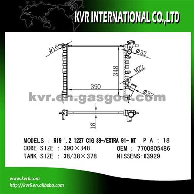 Auto Cooling Radiator For RENAULT R19/EXPRESS OEM 7700784037