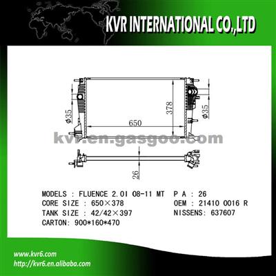 Complete Radiator For RENAULT FLUENCE OEM 21410-0016R