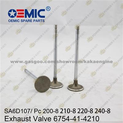Komatsu SA6D107 Engine Parts Liner Kits Overhaul Kits EXHAUST VALVE