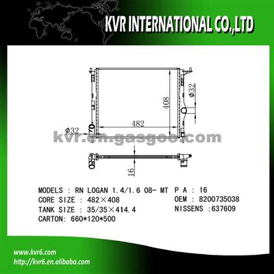 Competitive Radiator For RENAULT LOGAN I OEM 8200735038