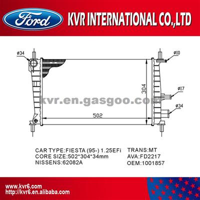 Passenger Car Radiator For FORD FIESTA 1.25 I 16V OEM 1001857/1098809/XS6H8005EA