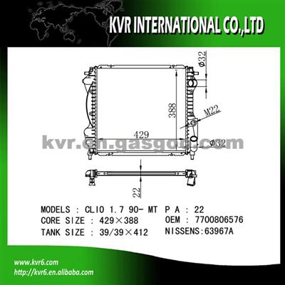 Factory Radiator For RENAULT CLIO I OEM 7700806576