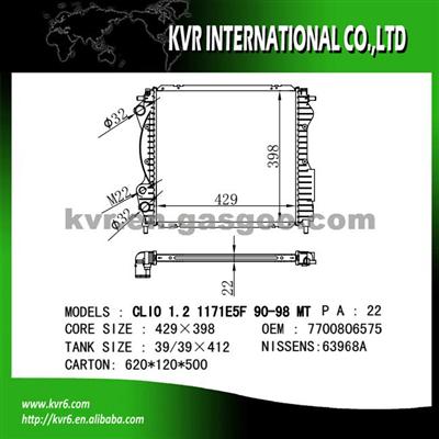 Radiator Factory For RENAULT CLIO I OEM 7700806575