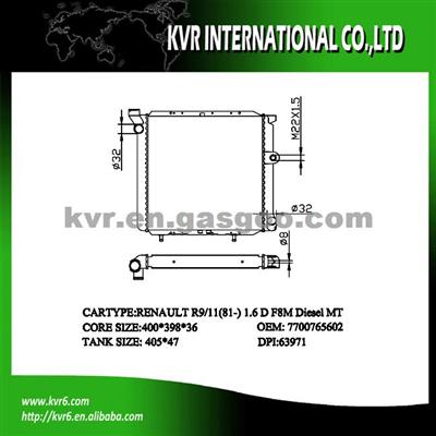 High Performance Auto Radiator For RENAULT R9/R11 OEM 7700765602