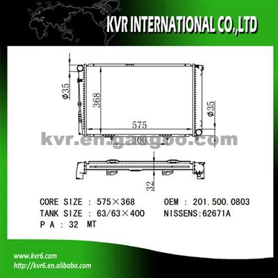 Brazed Auto Radaitor For BENZ 190 W201/C-CLASS W201 OEM 2015000803