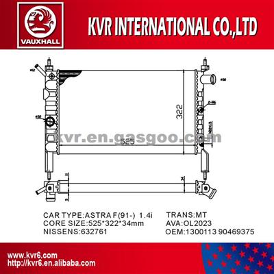 Radiator Manufacturer For VAUXHALL ASTRA F 1.4i OEM 1300112/1300113/1300154/1300140