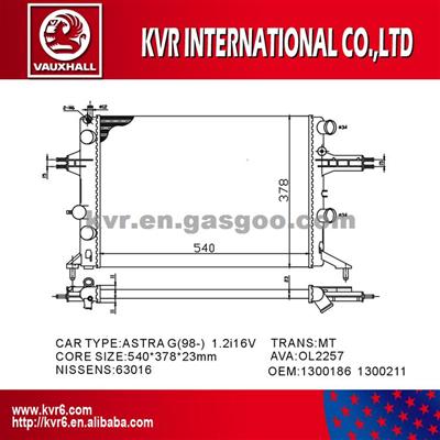 Aluminum Car Radiator For VAUXHALL ASTRA G 1.2 I 16V OEM 1300186/1300211/90570723