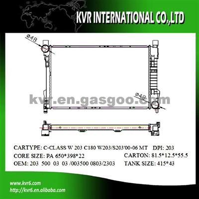 Car Cooling System Radiator For BENZ C-CLASS W203/CLC-CLASS CL203/ CLK-CLASS W209 /SLK-CLASS W171 OEM 2035000303