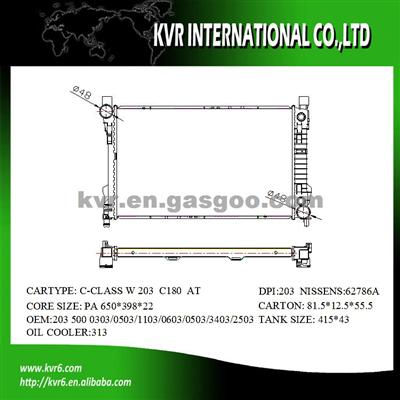 Auto Cooling System Radiator For BENZ C-CLASS W203/CLC-CLASS CL203/ CLK-CLASS W209 /SLK-CLASS W171 OEM 2035000303