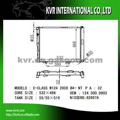 Aluminum Car Radiator For BENZ E-CLASS W124 OEM 1245000903