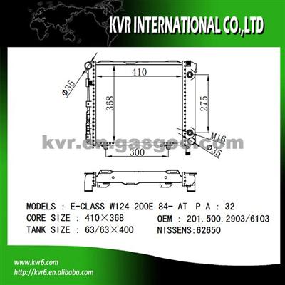 Aluminum Radiator For BENZ E-CLASS W124 OEM 2015002903