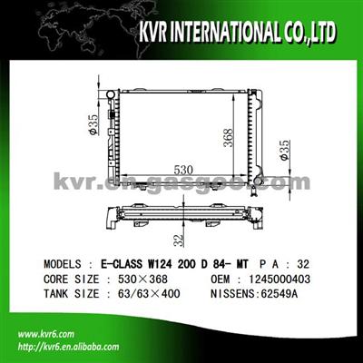 Aluminum Auto Radiator For BENZ E-CLASS W124 OEM 1245000403 1245004903
