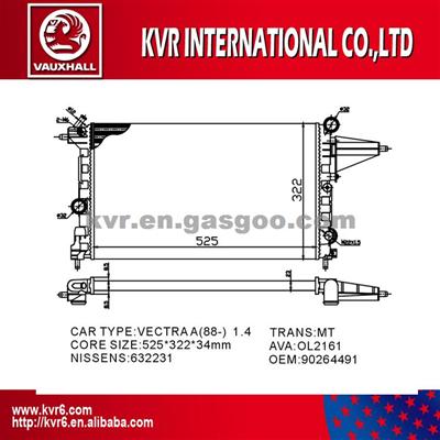 Radiator Assembly For VAUXHALL CAVALIER 1.4 OEM 1300087/90264491