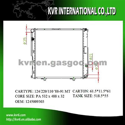 Car Aluminum Radiator For BENZ E-CLASS W124 OEM 1245009203