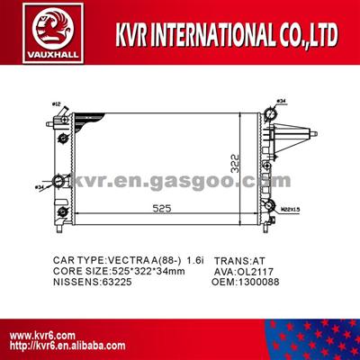 Mechanical Aluminum Radiator For VAUXHALL CAVALIER 1.6i OEM 1300088/90323474