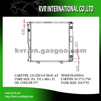 Aluminum Car Radiator For BENZ E-CLASS W124 OEM 1245009303