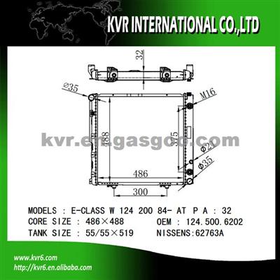 Brazed Auto Radaitor For BENZ E-CLASS W124 OEM 1245006202