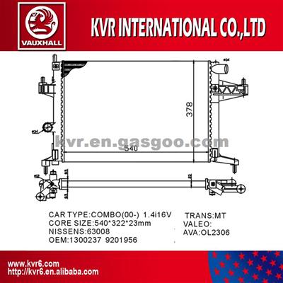 Assy Radiator For VAUXHALL COMBO 1.4 I 16V OEM 1300237/09201956/24445163